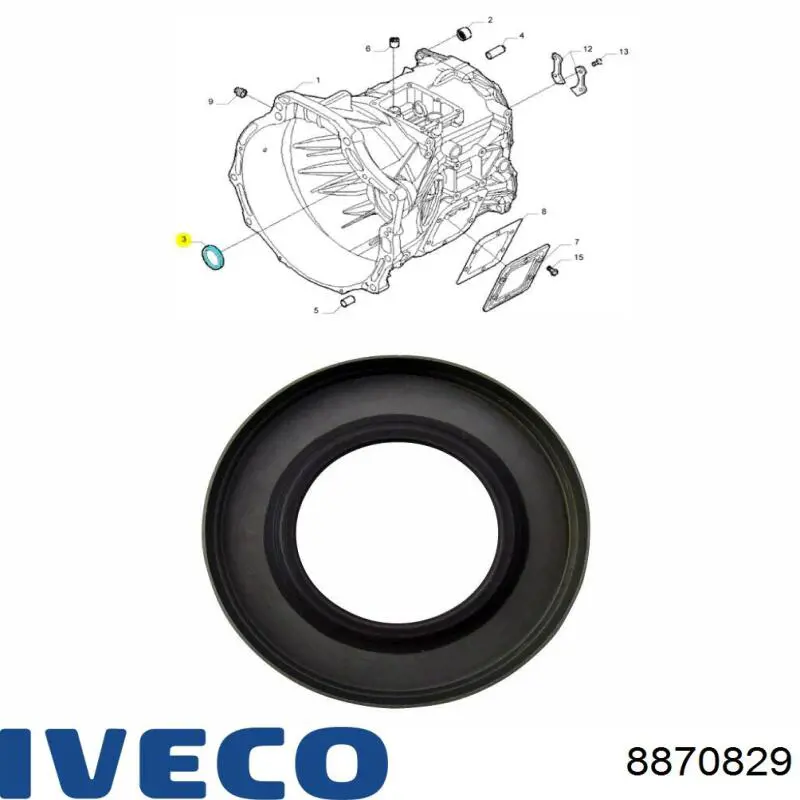 Сальник АКПП/КПП, вхідного/первинного валу 8870829 Iveco