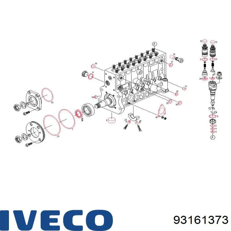 Ремкомплект ПНВТ Iveco 93161373 ціна, від 72.74 USD