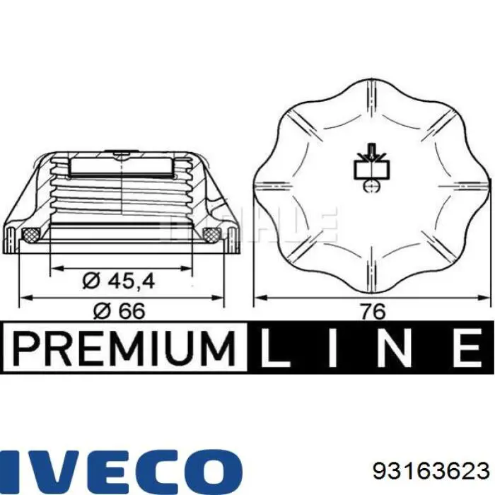 Кришка / пробка розширювального бачка Iveco 93163623 ціна, від 3.31 USD