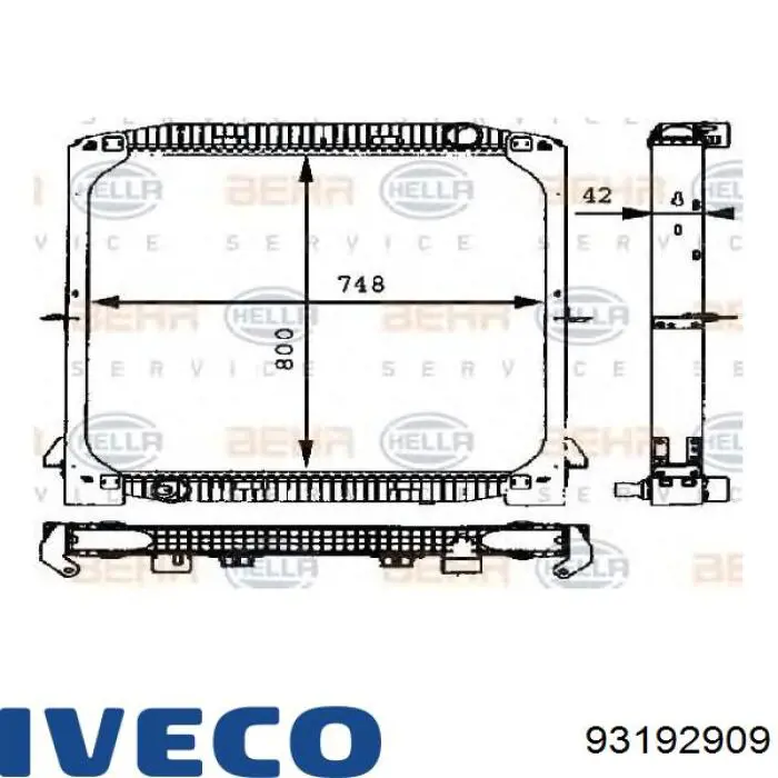 Купити 93192909 Iveco Радіатор двигуна