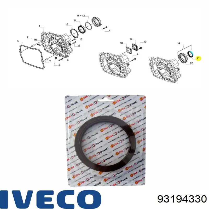 Сальник АКПП/КПП, вихідного/вторинного валу 93194330 Iveco