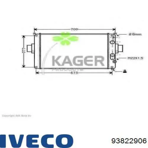 Купити 93822906 Iveco Радіатор двигуна