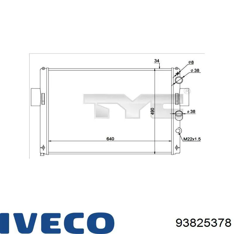 Купити 93825378 Iveco Радіатор двигуна