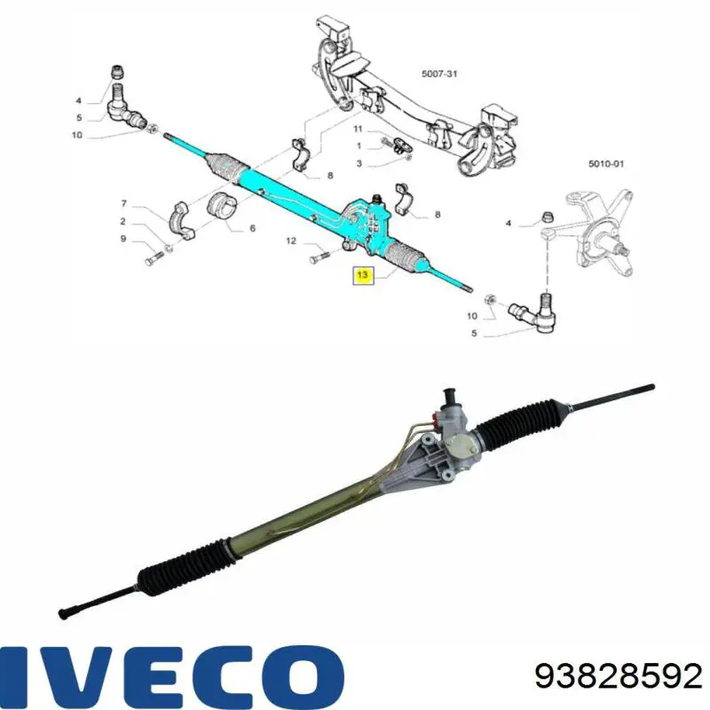 Управління рульове в зборі Iveco 93828592 ціна, від 291.39 USD