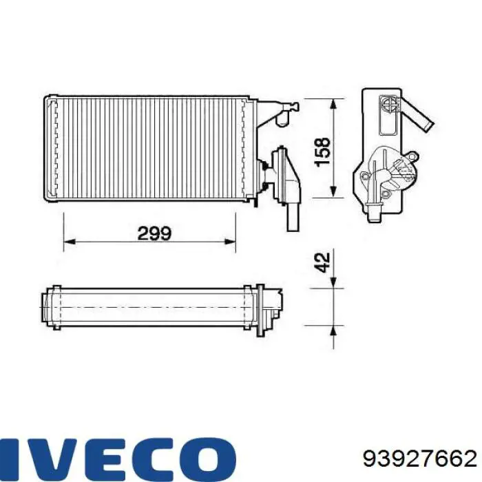 93927662 Iveco радіатор пічки (обігрівача)