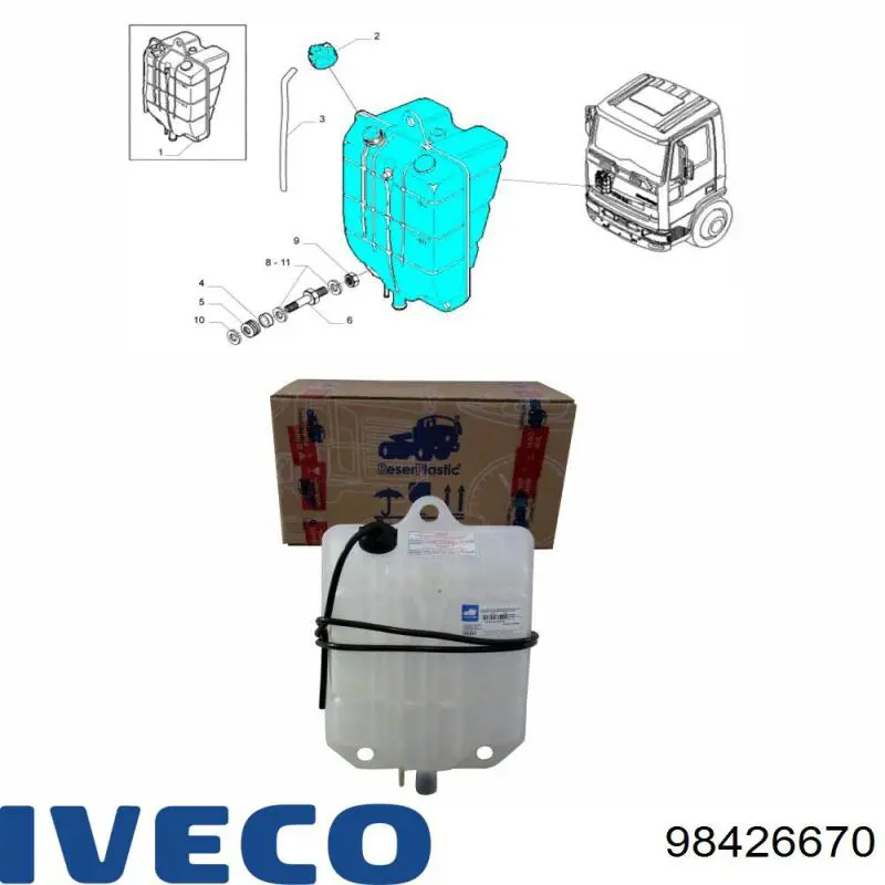 Купити 98426670 Iveco Водяний бачок системи охолодження