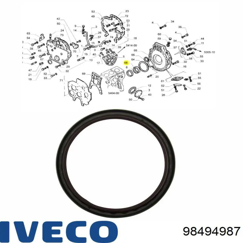 Сальник колінвала задній 40101200 Iveco