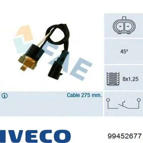 Купити 99452677 Iveco Датчик температури охолоджуючої рідини