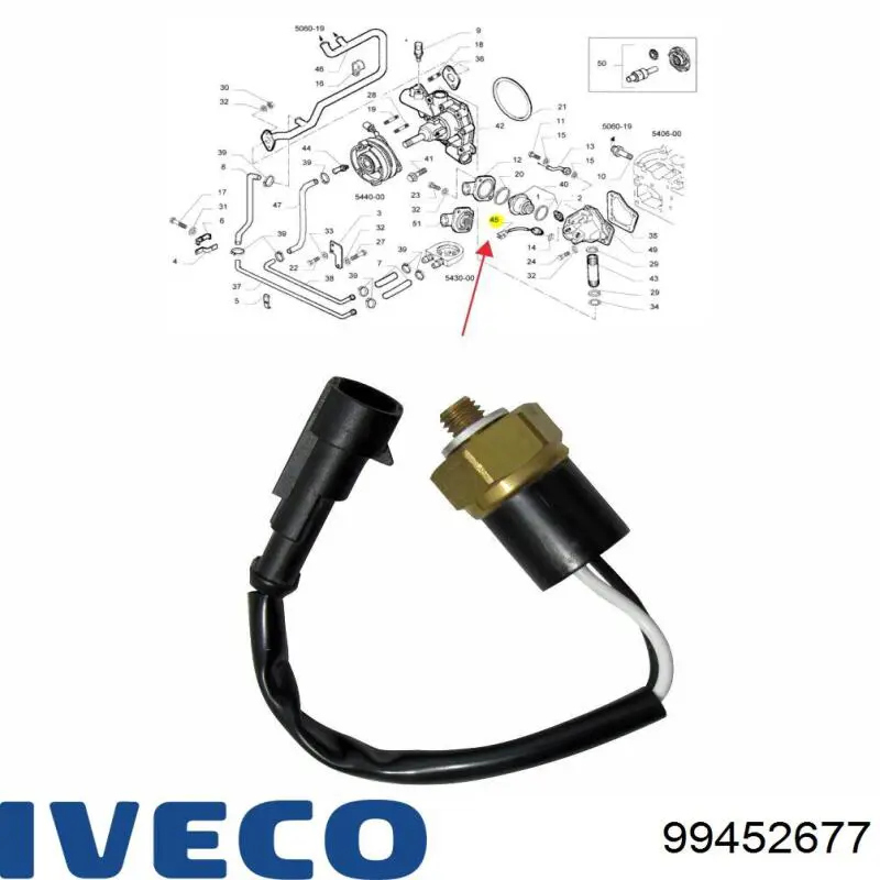 Датчик температури охолоджуючої рідини 99452677 Iveco