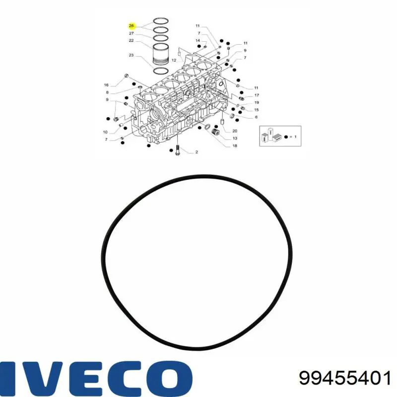 99455401 Iveco Ущільнювальне кільце, універсальне
