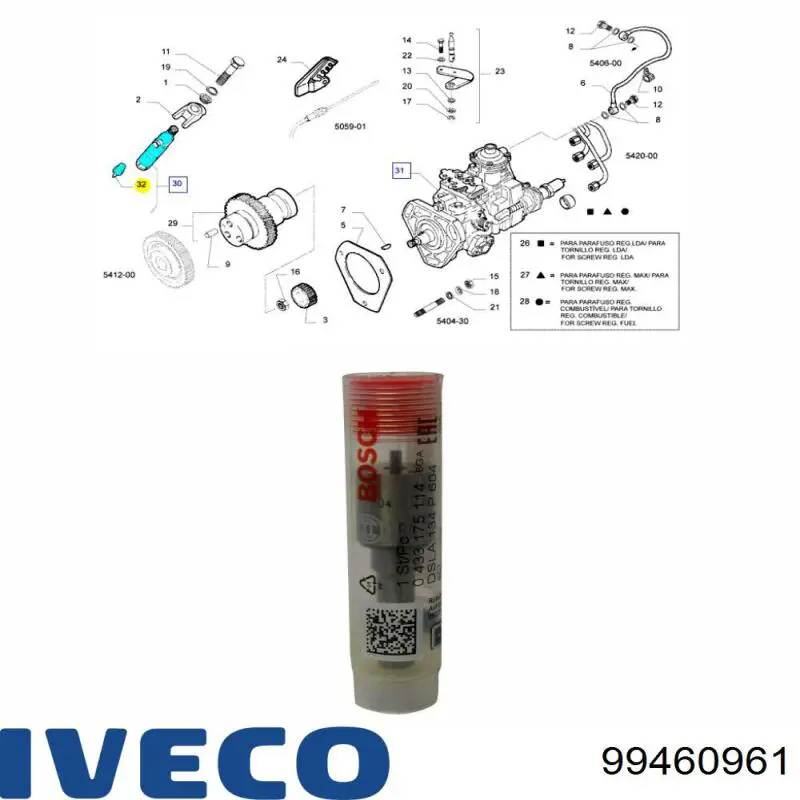 99460961 Iveco Розпилювач дизельної форсунки