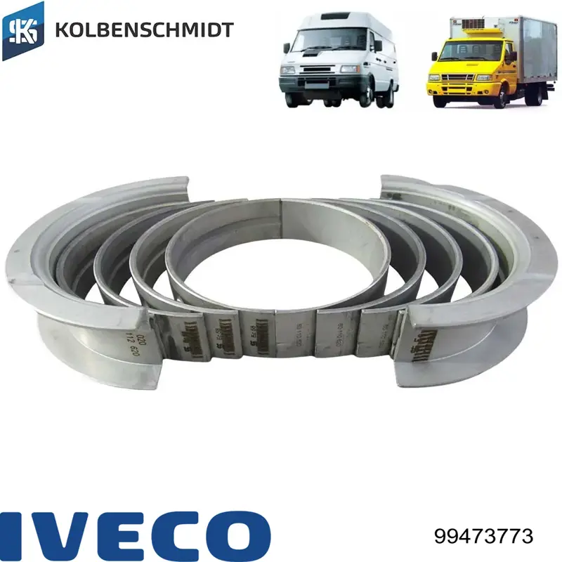 Вкладиші колінвала, корінні, комплект, 2-й ремонт (+0,50) 99473773 Iveco