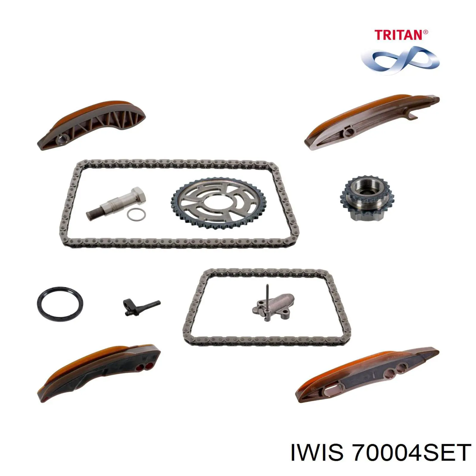 70004SET Iwis Ланцюг ГРМ, комплект, верхня