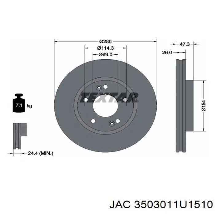 3503011U1510 JAC Гальмо дискове переднє