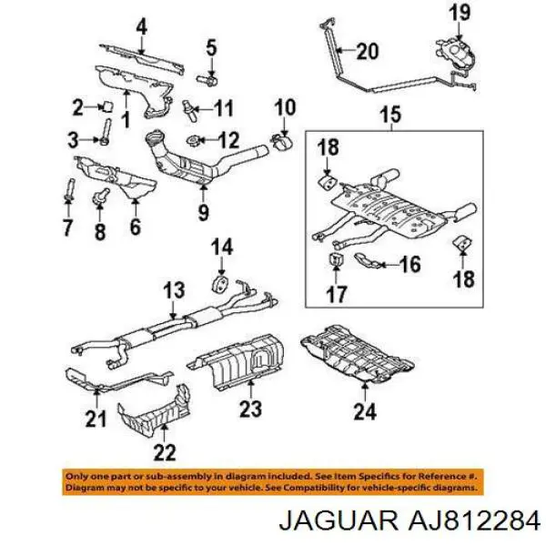 Прокладка випускного колектора, права Jaguar AJ812284 ціна, від 46.46 USD