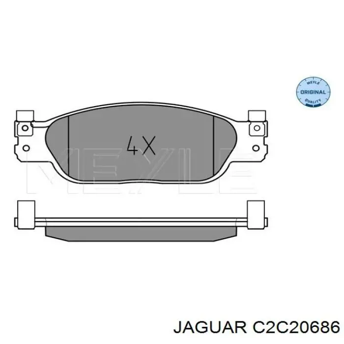 Купити C2C20686 Jaguar Колодки гальмівні передні, дискові