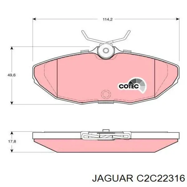 Задні гальмівні колодки C2C22316 Jaguar