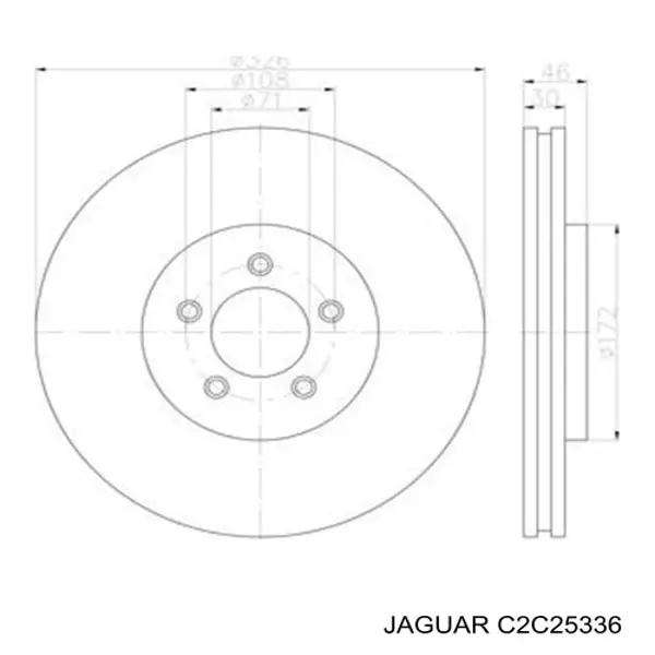 C2C25336 Jaguar Гальмо дискове переднє
