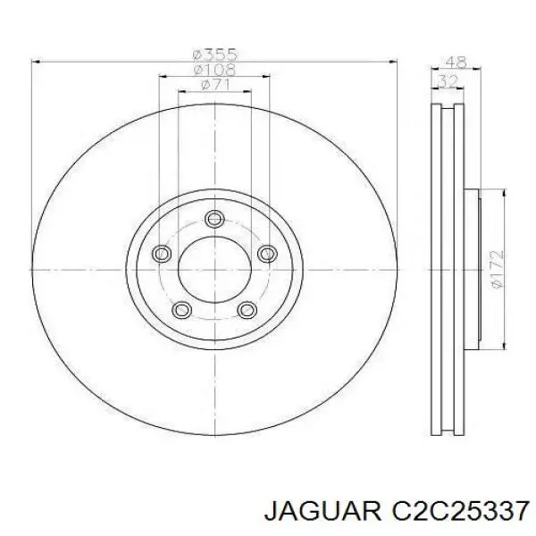 Диск переднього гальма Jaguar C2C25337 ціна, від 87.23 USD