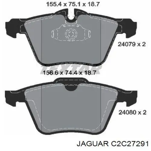 C2C27291 Jaguar Передні гальмівні колодки
