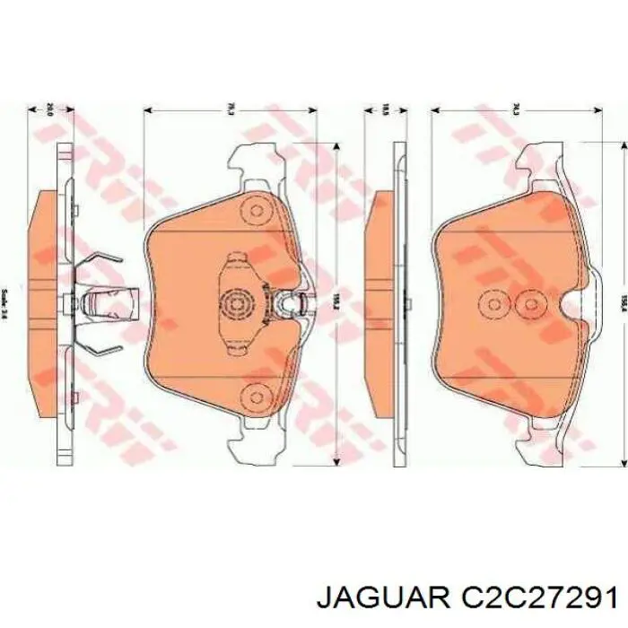 Купити C2C27291 Jaguar Колодки гальмівні передні, дискові