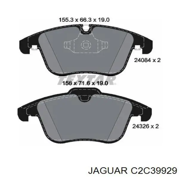 Гальмівні колодки Jaguar C2C39929 ціна, від 43.33 USD