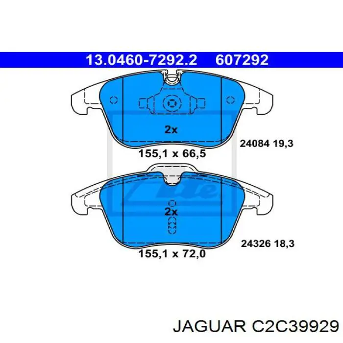 C2C39929 Jaguar Передні гальмівні колодки