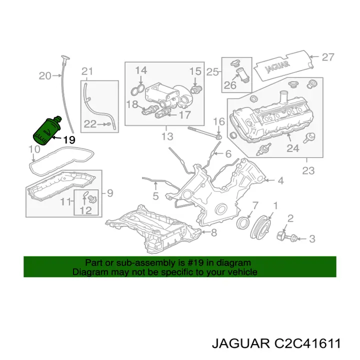 Масляний фільтр двигуна Jaguar C2C41611 ціна, від 14.04 USD