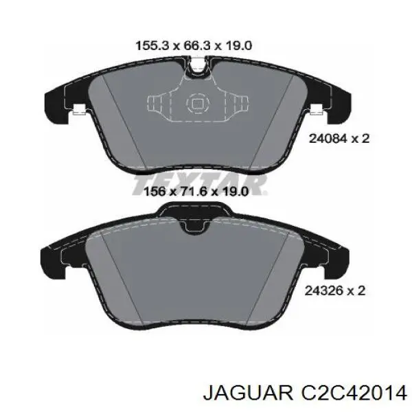Гальмівні колодки Jaguar C2C42014 ціна, від 43.60 USD