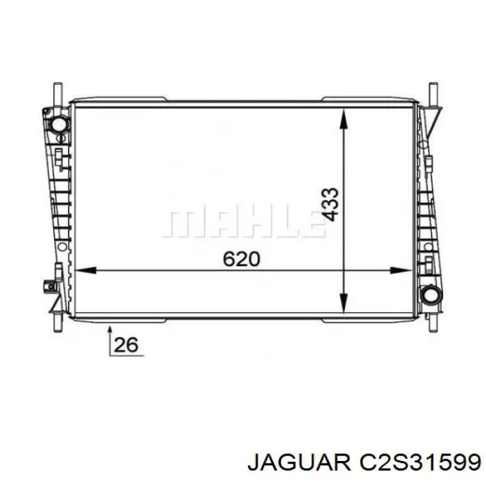 Радіатор охолодження двигуна C2S31599 Jaguar