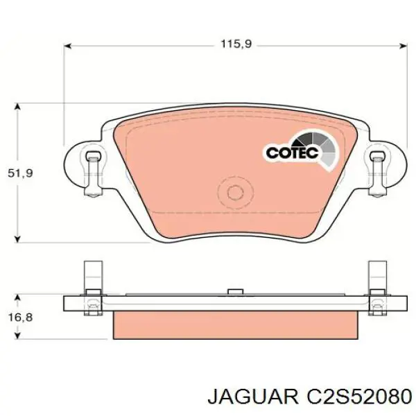 Задні гальмівні колодки C2S52080 Jaguar