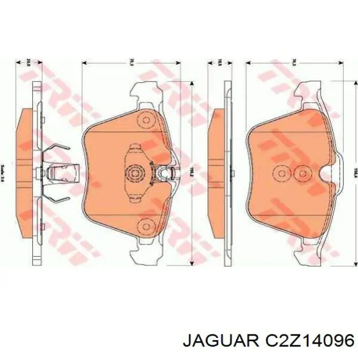 Передні тормозні колодки C2Z14096 Jaguar