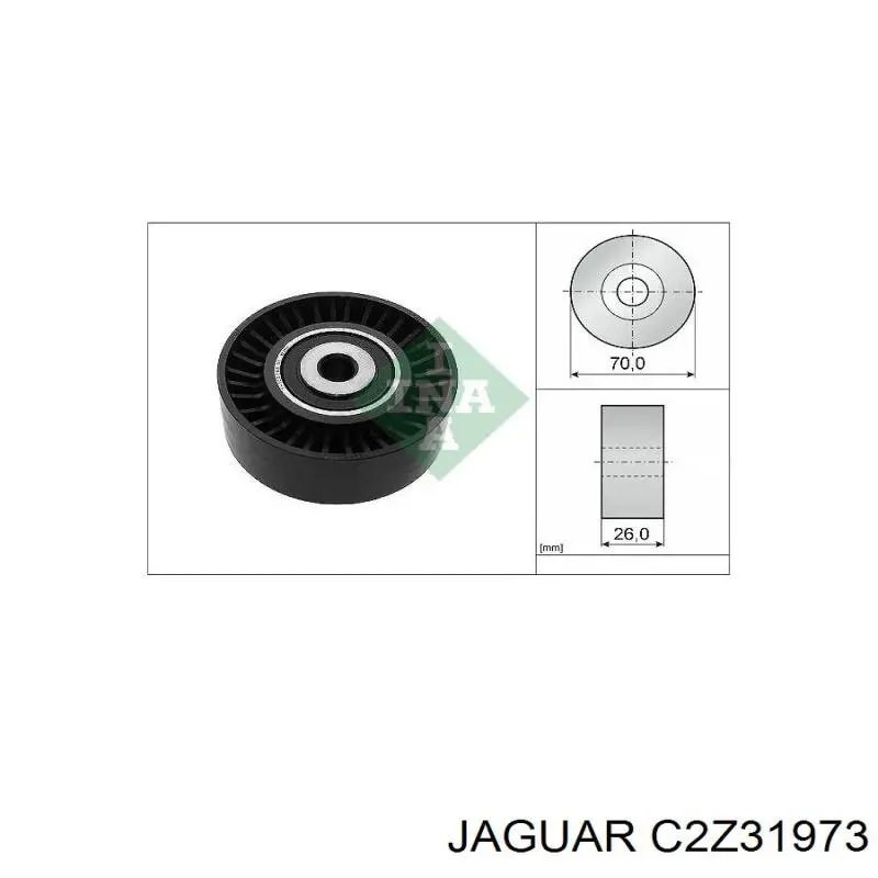 Ролик приводного ременя, паразитний Jaguar C2Z31973 ціна, від 21.00 USD