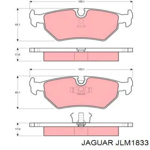 Колодки гальмові задні, дискові JLM1833 Jaguar