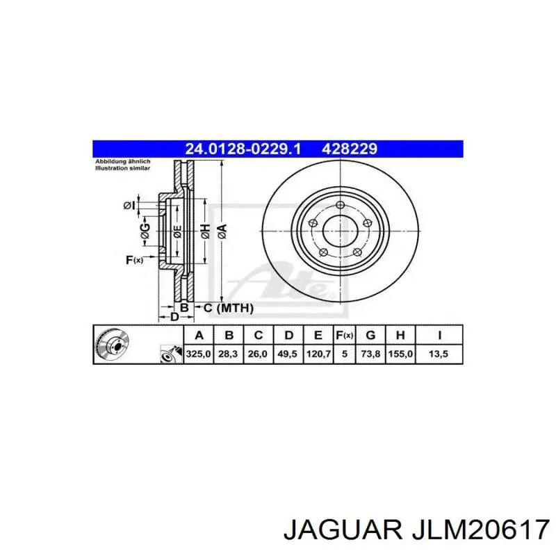 Гальмівні диски передні JLM20617 Jaguar