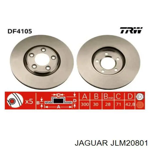 Купити JLM20801 Jaguar Ротор гальмівний
