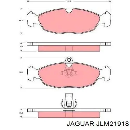 JLM21918 Jaguar Колодки гальмівні задні, дискові
