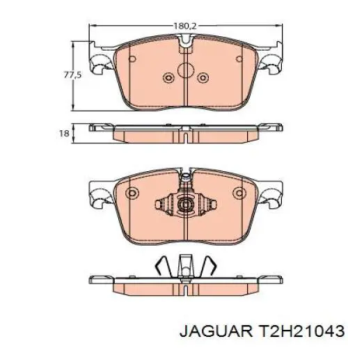 T2H21043 Jaguar колодки гальмівні передні, дискові