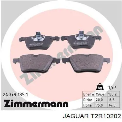 Передні тормозні колодки T2R10202 Jaguar