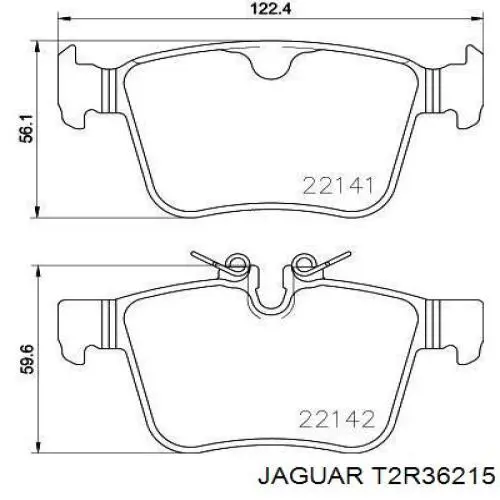 Колодки гальмові задні, дискові T2R36215 Jaguar