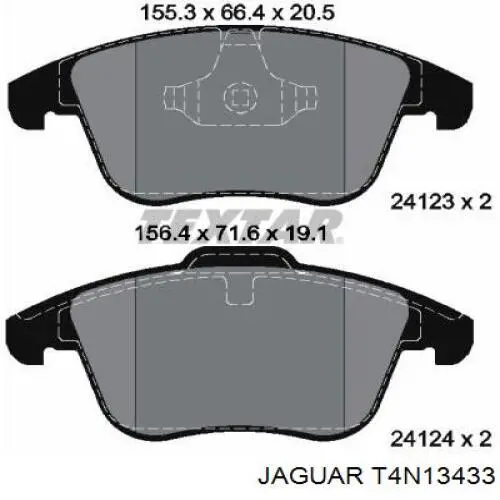 Колодки гальмівні передні, дискові T4N13433 Jaguar