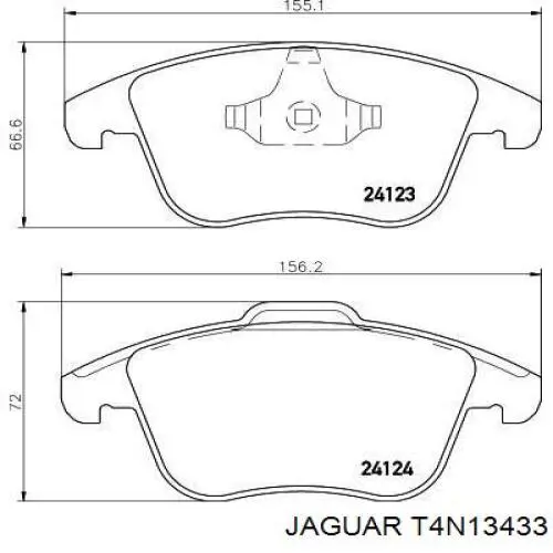 Купити T4N13433 Jaguar Колодки гальмівні передні, дискові