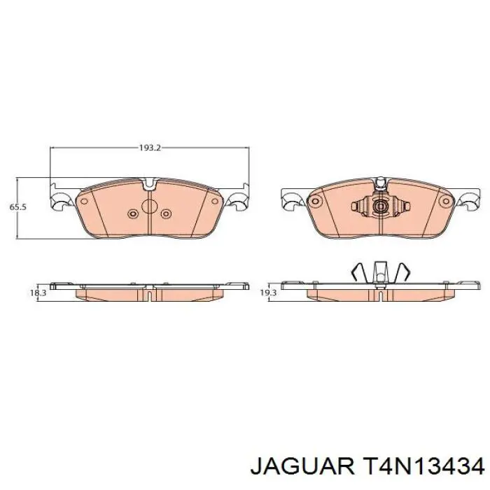 Передні тормозні колодки T4N13434 Jaguar