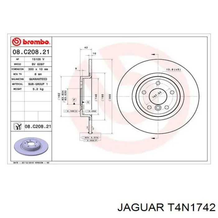 T4N1742 Jaguar Дискові гальма