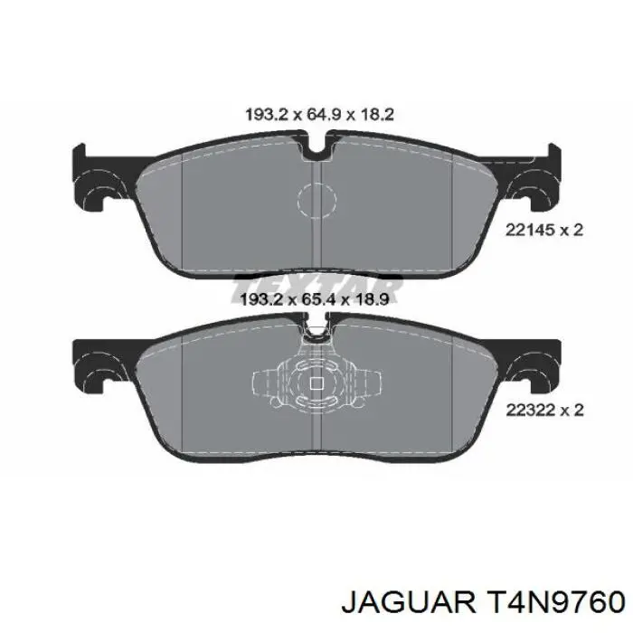 Гальмівні колодки Jaguar T4N9760 ціна, від 74.66 USD