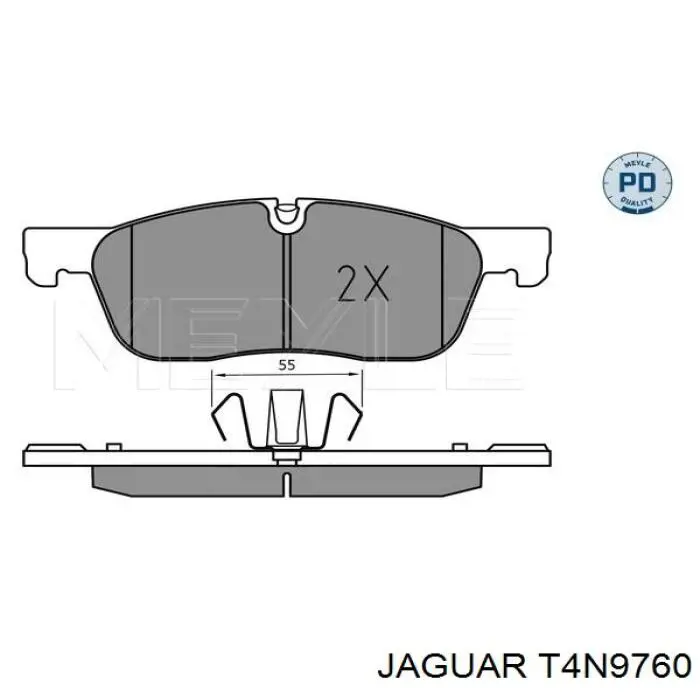 T4N9760 Jaguar колодки гальмівні передні, дискові