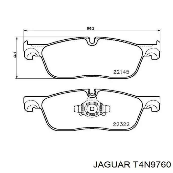 Купити T4N9760 Jaguar Колодки гальмівні передні, дискові
