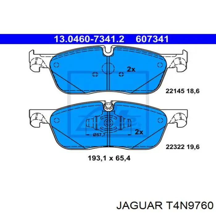 Передні тормозні колодки T4N9760 Jaguar