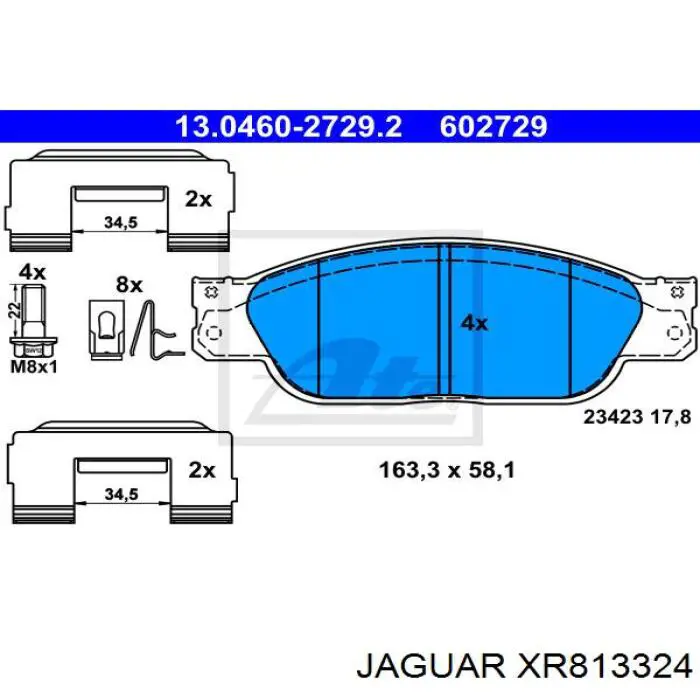 XR813324 Jaguar Передні гальмівні колодки