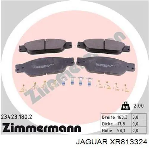 Передні тормозні колодки XR813324 Jaguar